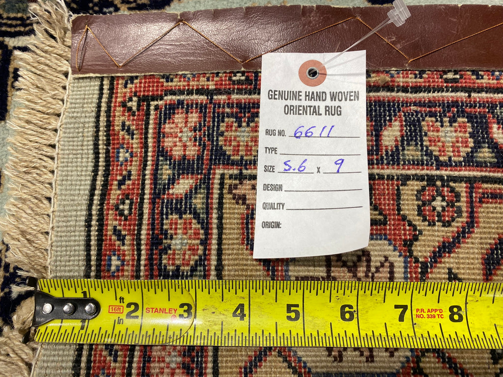 5.6 x 9 Nice Quality Persian Floral Bouquet Rug Light Turquoise #F-6611