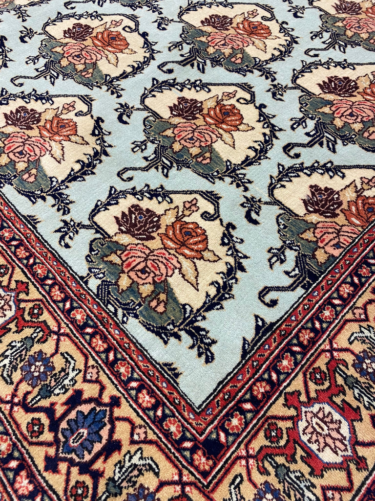 5.6 x 9 Nice Quality Persian Floral Bouquet Rug Light Turquoise #F-6611