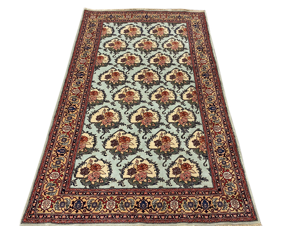 5.6 x 9 Nice Quality Persian Floral Bouquet Rug Light Turquoise #F-6611