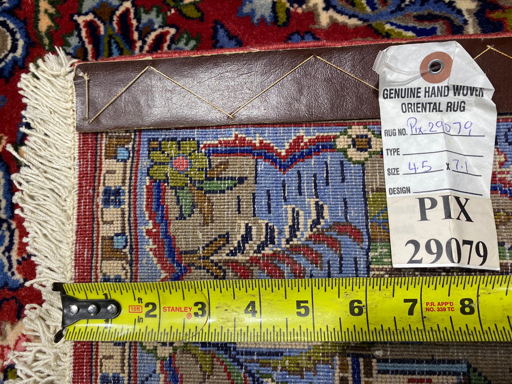 4.5 x 7.1 Genuine Antique Persian Debir Kashan Rug Kork Wool #PIX-29079