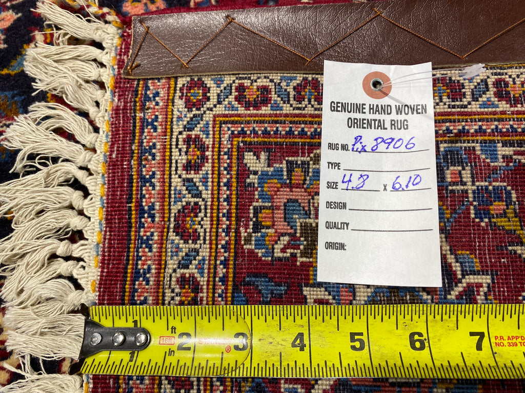4.8 x 6.10 Genuine Semi- Antique High Quality Persian Kashan Rug #PIX-8906