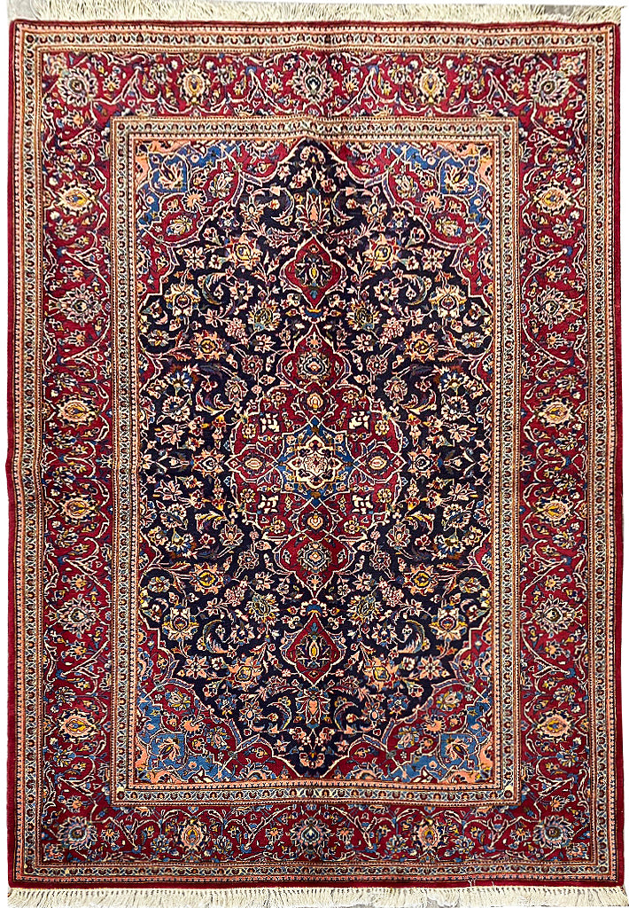 4.8 x 6.10 Genuine Semi- Antique High Quality Persian Kashan Rug #PIX-8906