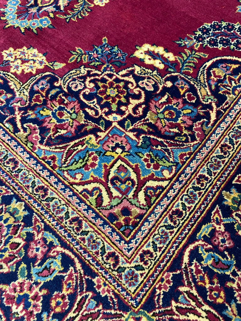 4.6 x 6.8 Fine Quality Authentic Persian Kashan Dabir Rug Semi- Antique #F-6614