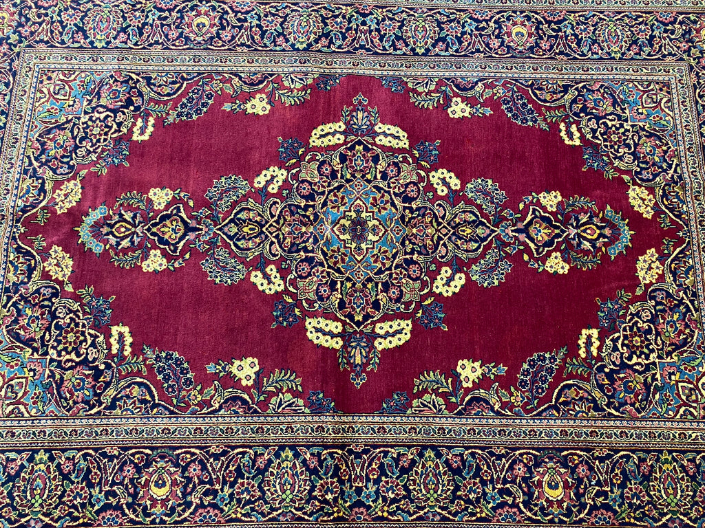 4.6 x 6.8 Fine Quality Authentic Persian Kashan Dabir Rug Semi- Antique #F-6614