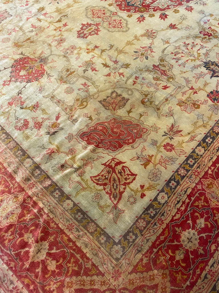 8.5 x 12.2 Antique Hereke Wool Rug 1900's #PIX-12260