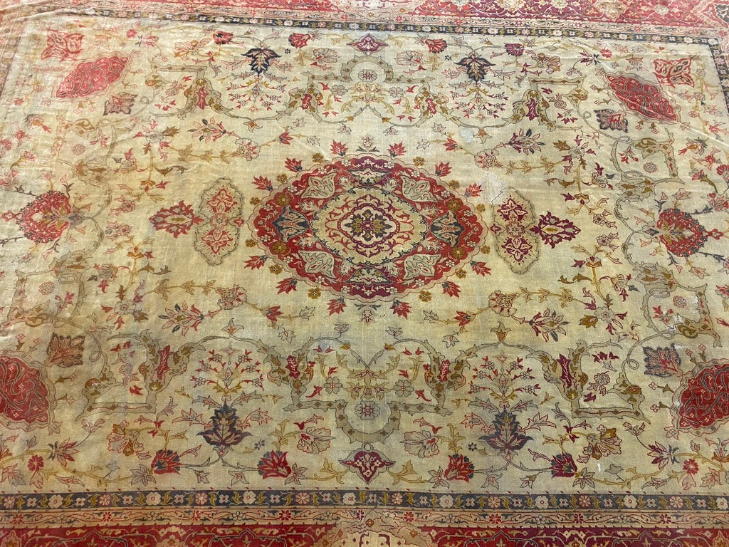8.5 x 12.2 Antique Hereke Wool Rug 1900's #PIX-12260