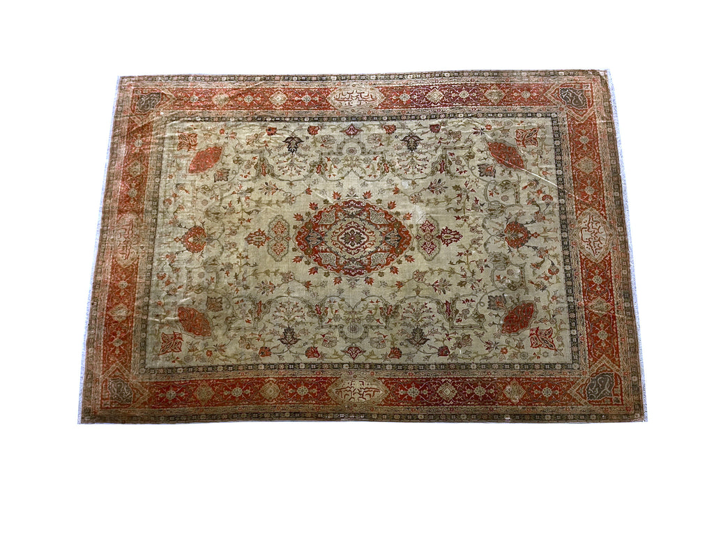 8.5 x 12.2 Antique Hereke Wool Rug 1900's #PIX-12260