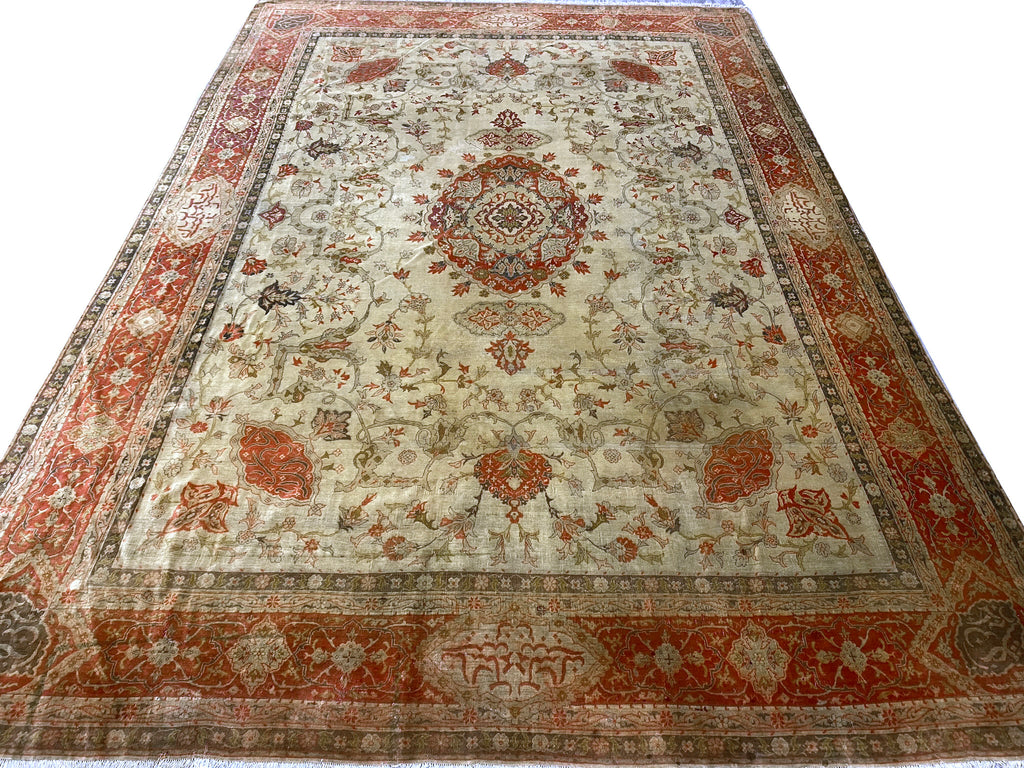 8.5 x 12.2 Antique Hereke Wool Rug 1900's #PIX-12260