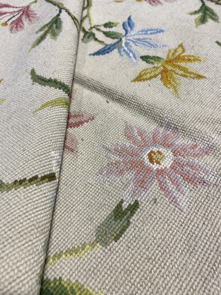 6 x 9 Needle Point Rug Handmade Wool Spring Floral #F-6615
