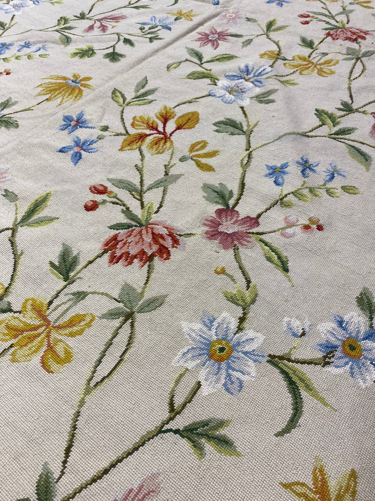 6 x 9 Needle Point Rug Handmade Wool Spring Floral #F-6615