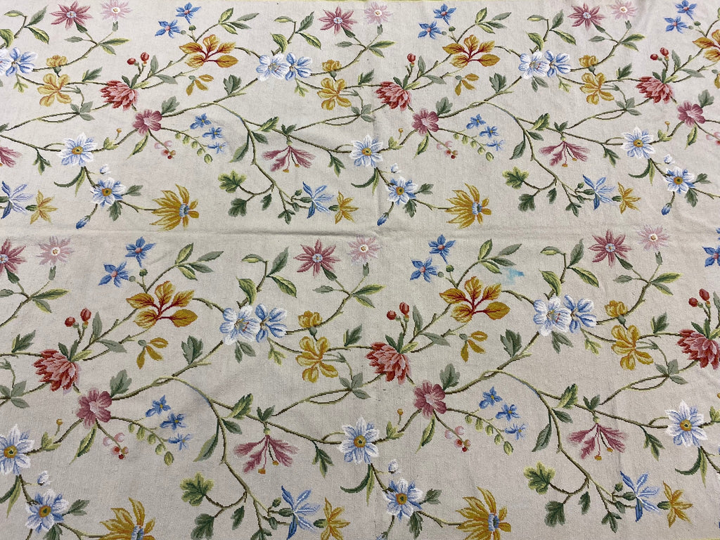 6 x 9 Needle Point Rug Handmade Wool Spring Floral #F-6615