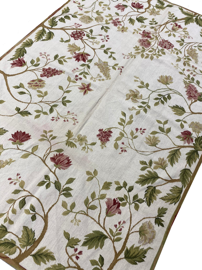 6.0 x 9.0 Needle Point Spring Floral Handmade Wool #F-6616