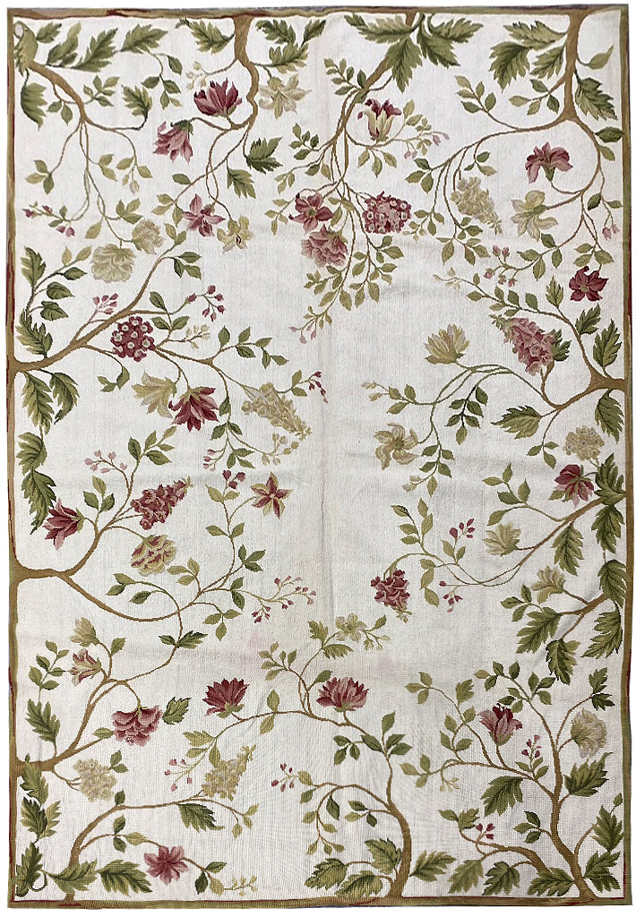 6.0 x 9.0 Needle Point Spring Floral Handmade Wool #F-6616