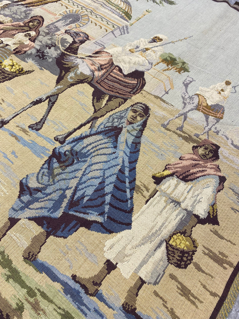 4.2 x 5.8 Tapestry Handmade Wool Rug Pictorial Caravan #F-6617