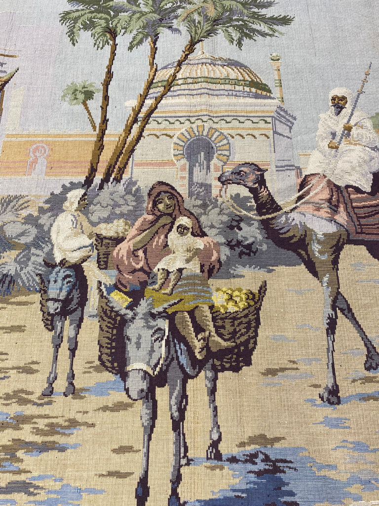 4.2 x 5.8 Tapestry Handmade Wool Rug Pictorial Caravan #F-6617