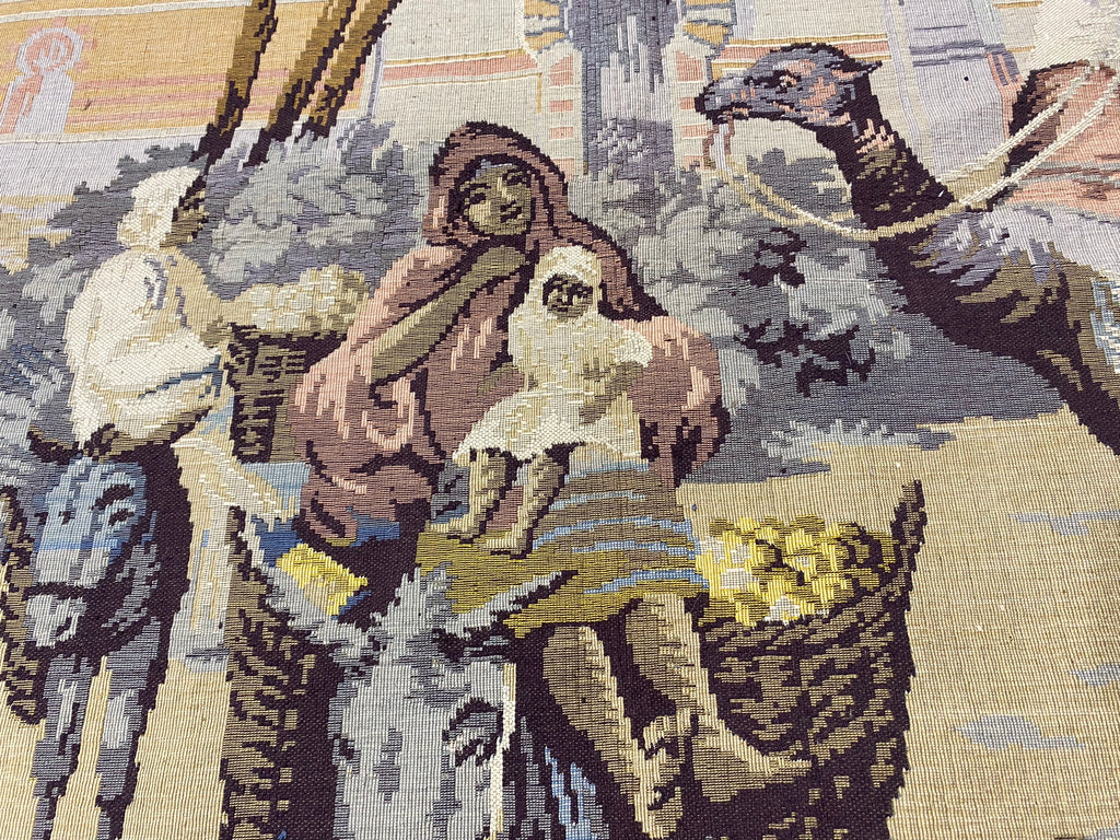 4.2 x 5.8 Tapestry Handmade Wool Rug Pictorial Caravan #F-6617