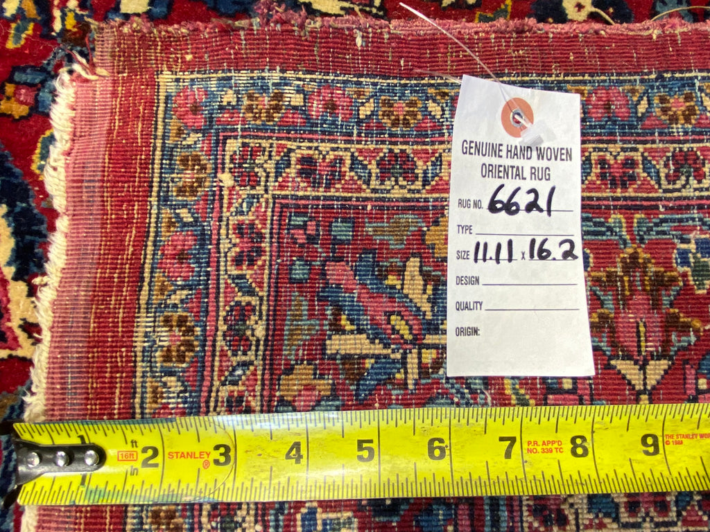 11.11 x 16.2 SIGNED Antique Persian Khorassan Amazing Rug #F-6621