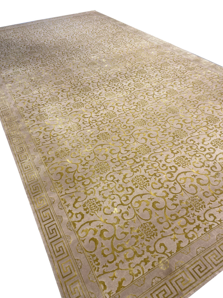 12.0 x 25.4 Amazing Oversize Contemporary Transitional Wool Handmade Nepal Rug #F-6622