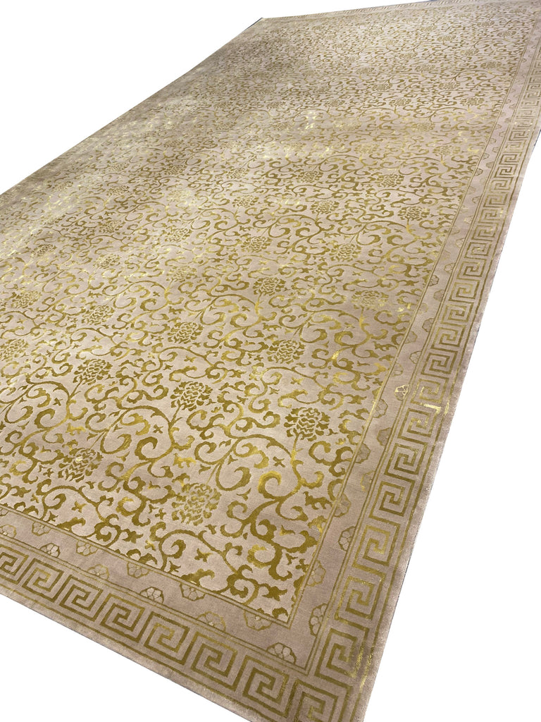 12.0 x 25.4 Amazing Oversize Contemporary Transitional Wool Handmade Nepal Rug #F-6622