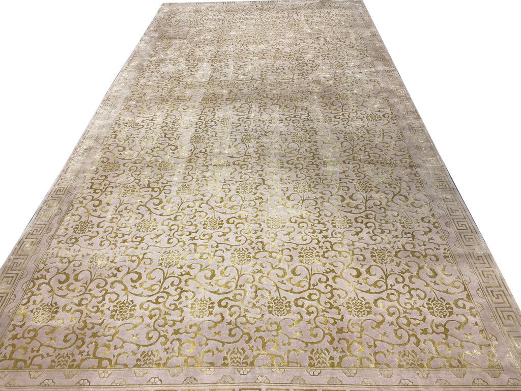 12.0 x 25.4 Amazing Oversize Contemporary Transitional Wool Handmade Nepal Rug #F-6622