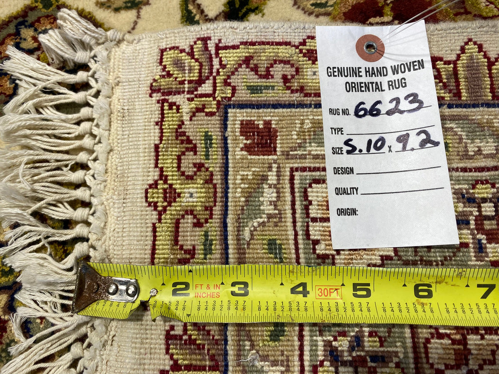 6 x 9 Fine Quality Wool and Silk Handmade Sino Tabriz Rug #F-6623B