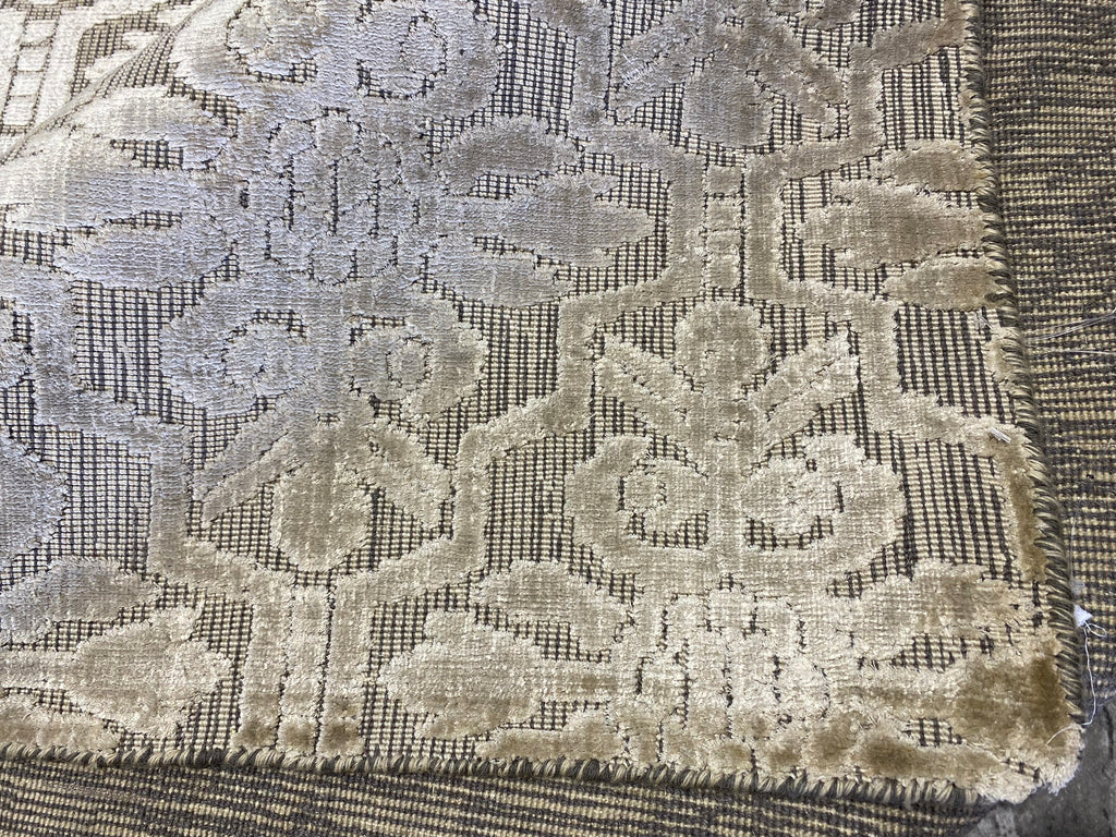 6.1 x 8.9 Handmade Contemporary Wool Rug LIGHT GRAY#F-6624