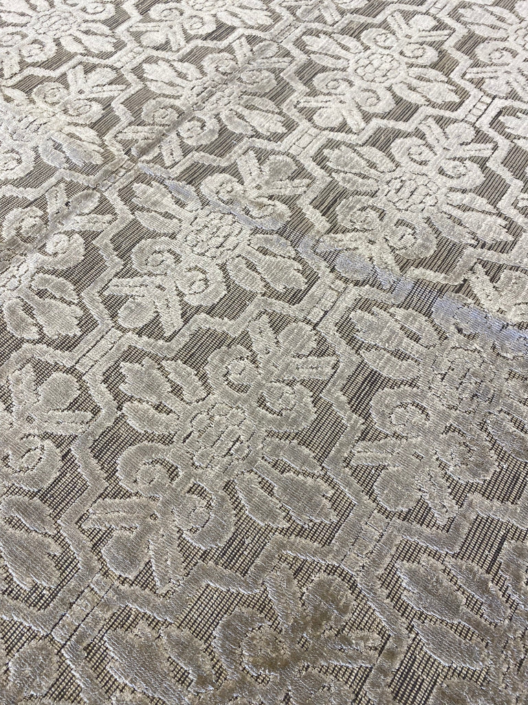 6.1 x 8.9 Handmade Contemporary Wool Rug LIGHT GRAY#F-6624