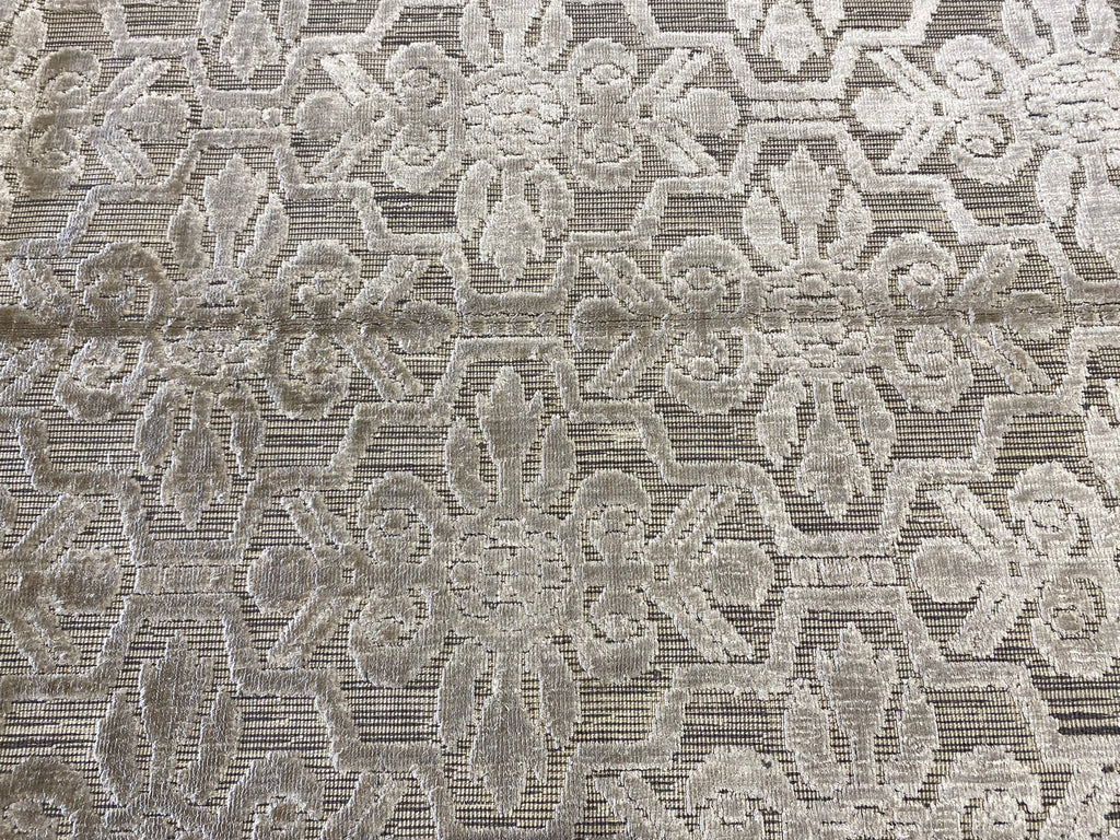 6.1 x 8.9 Handmade Contemporary Wool Rug LIGHT GRAY#F-6624