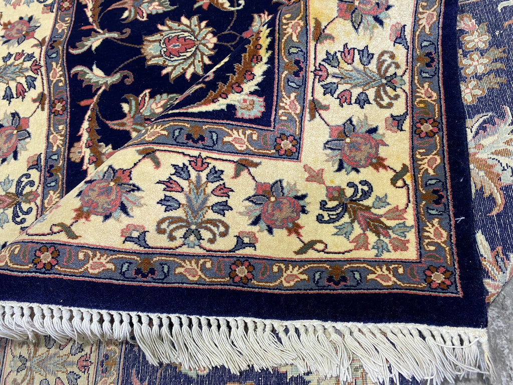 4.7 x 7.3 Fine Handmade Wool Rug Royal Blue Pre-Owned #F-6625