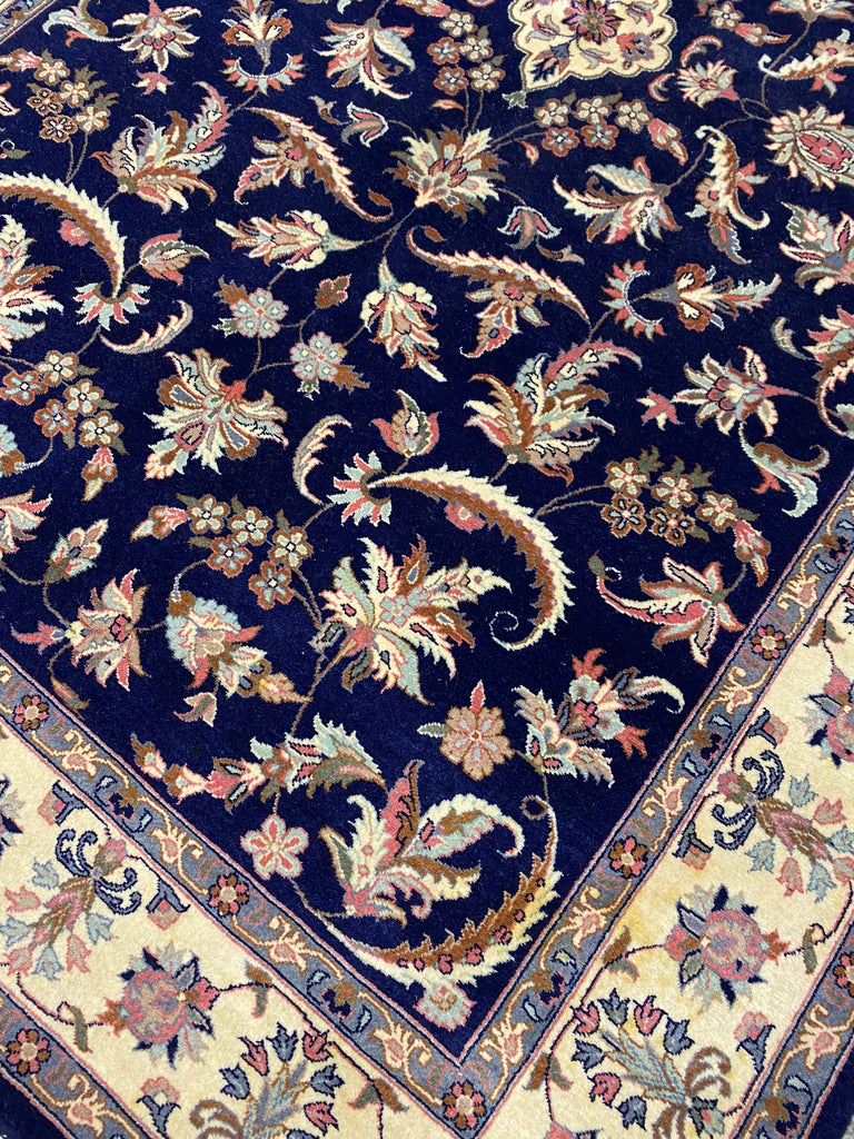 4.7 x 7.3 Fine Handmade Wool Rug Royal Blue Pre-Owned #F-6625