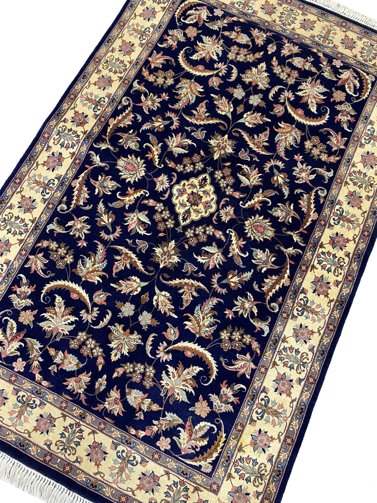 4.7 x 7.3 Fine Handmade Wool Rug Royal Blue Pre-Owned #F-6625