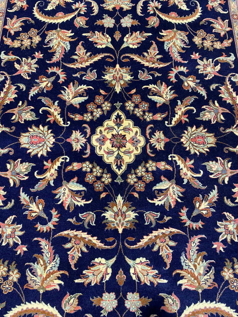 4.7 x 7.3 Fine Handmade Wool Rug Royal Blue Pre-Owned #F-6625