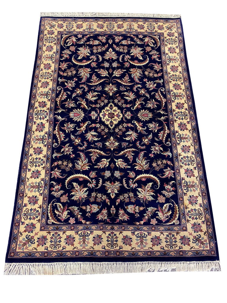 4.7 x 7.3 Fine Handmade Wool Rug Royal Blue Pre-Owned #F-6625