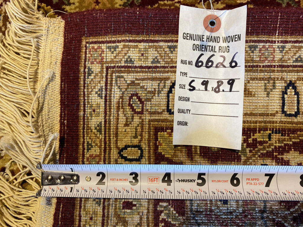 5.9 x 8.9 Fine Wool and Silk Tabriz Mahi Rug Handmade #F-6626