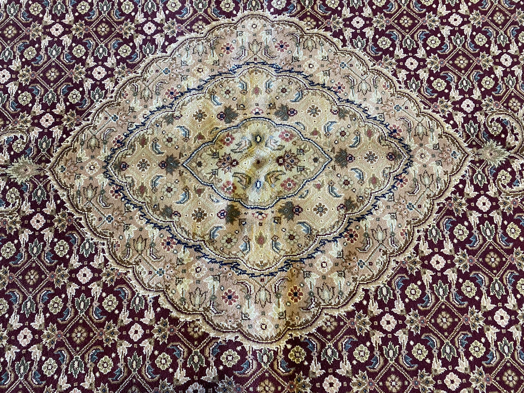5.9 x 8.9 Fine Wool and Silk Tabriz Mahi Rug Handmade #F-6626