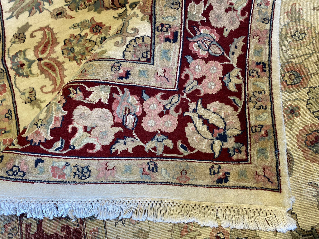 6.0 x 8.6 Fine Handmade Jaipur Rug Dense and Lustrous Wool #PIX-4820