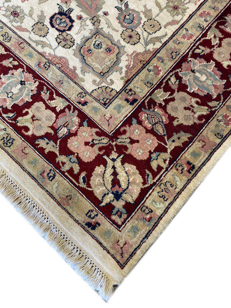 6.0 x 8.6 Fine Handmade Jaipur Rug Dense and Lustrous Wool #PIX-4820