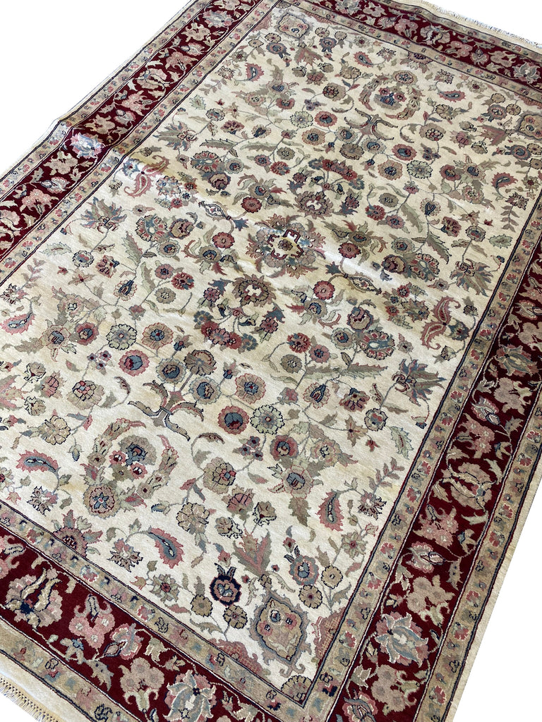 6.0 x 8.6 Fine Handmade Jaipur Rug Dense and Lustrous Wool #PIX-4820