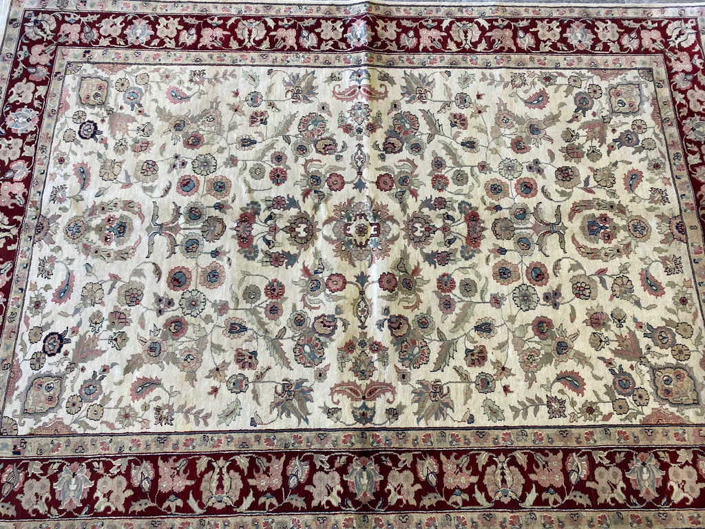 6.0 x 8.6 Fine Handmade Jaipur Rug Dense and Lustrous Wool #PIX-4820