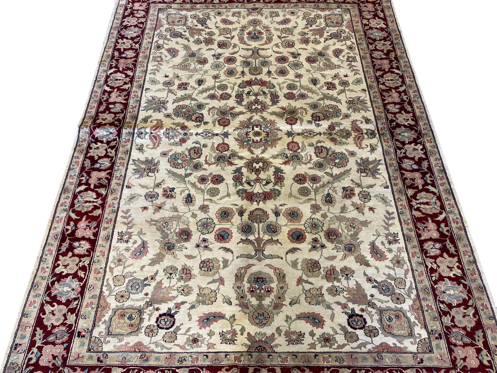 6.0 x 8.6 Fine Handmade Jaipur Rug Dense and Lustrous Wool #PIX-4820