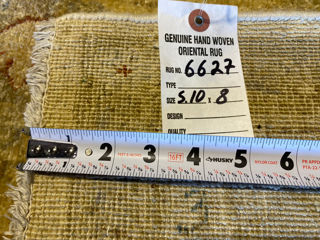 5.10 x 8.0 Choi Peshawar Oushak Rug Handmade Pakistan #F-6627