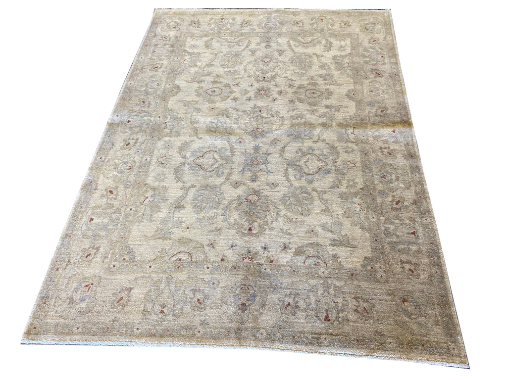 5.10 x 8.0 Choi Peshawar Oushak Rug Handmade Pakistan #F-6627