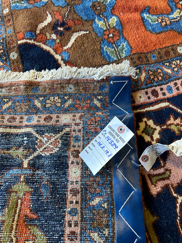 14.2 x 19.2 Large Persian Heriz Unusual Sized Rug DARK BLUE 14389