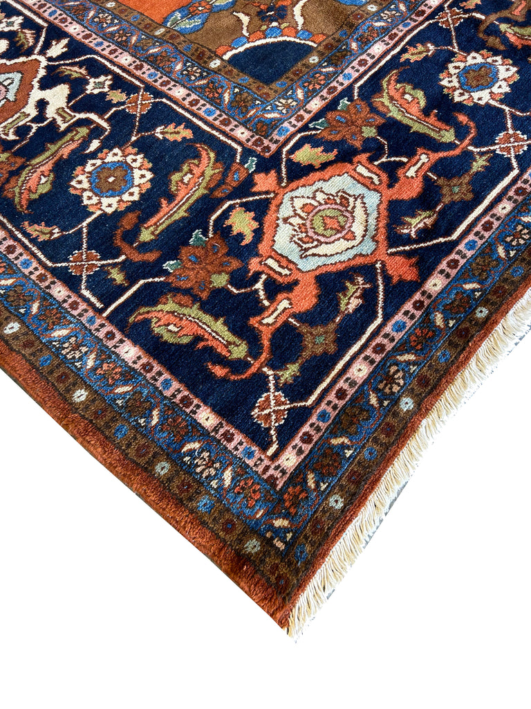 14.2 x 19.2 Large Persian Heriz Unusual Sized Rug DARK BLUE 14389