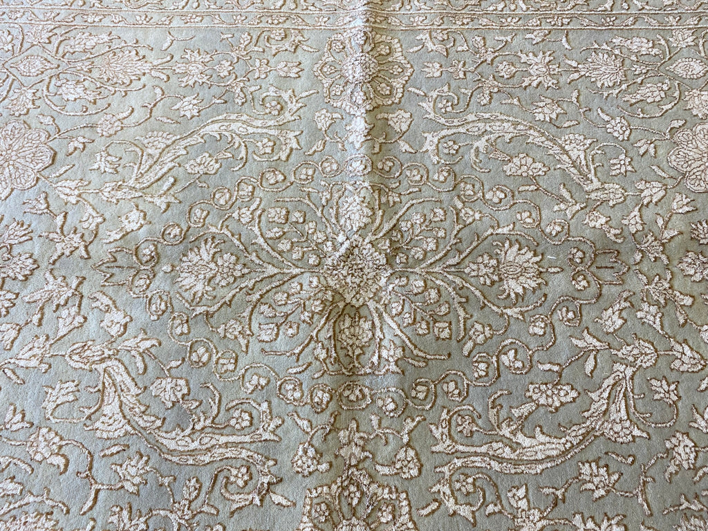 5.7 x 7.6 Fine Wool and Silk Transitional HNandmade Rug Contemporary #F-6630