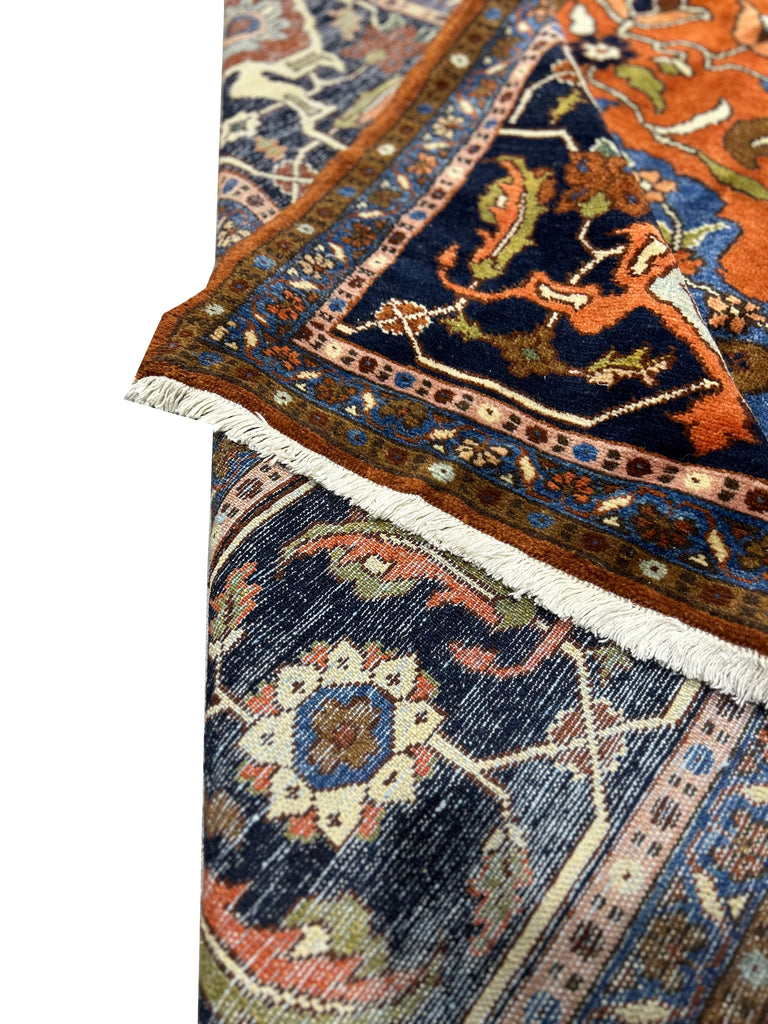 14.2 x 19.2 Large Persian Heriz Unusual Sized Rug DARK BLUE 14389