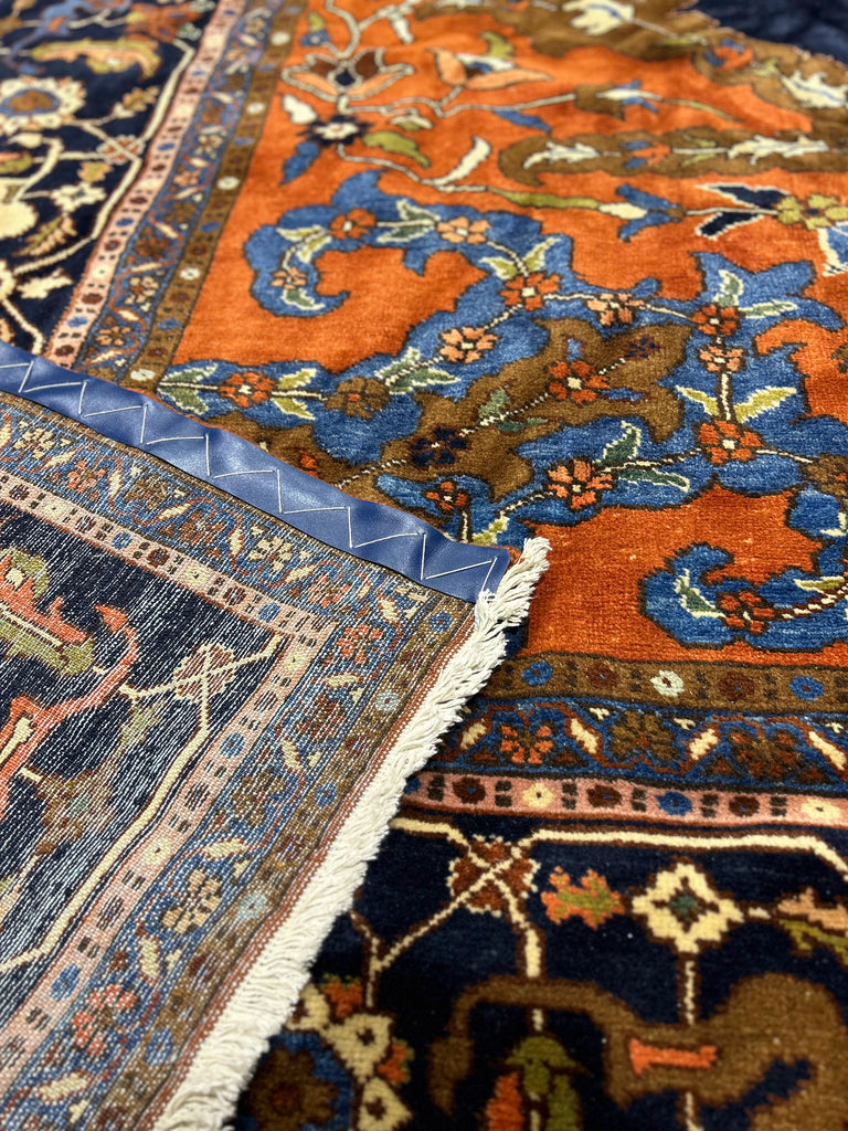 14.2 x 19.2 Large Persian Heriz Unusual Sized Rug DARK BLUE 14389