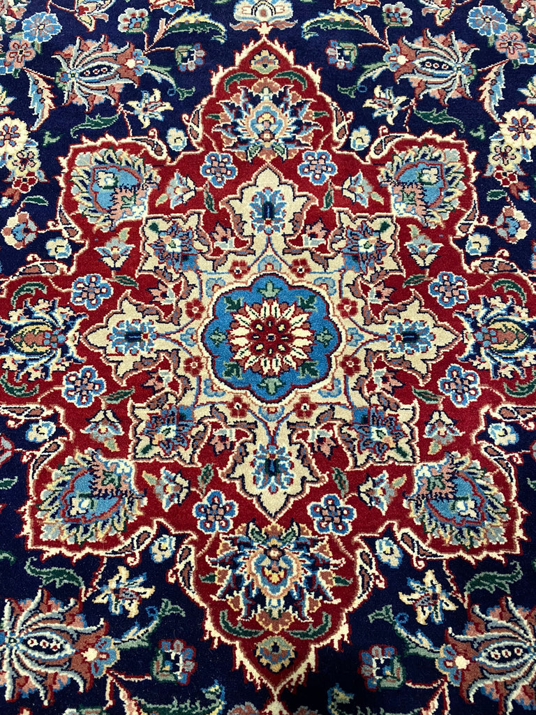 6 x 9 Fine Wool and Silk Sino Tabriz Rug Dark Blue 240 KPSI #F-6631