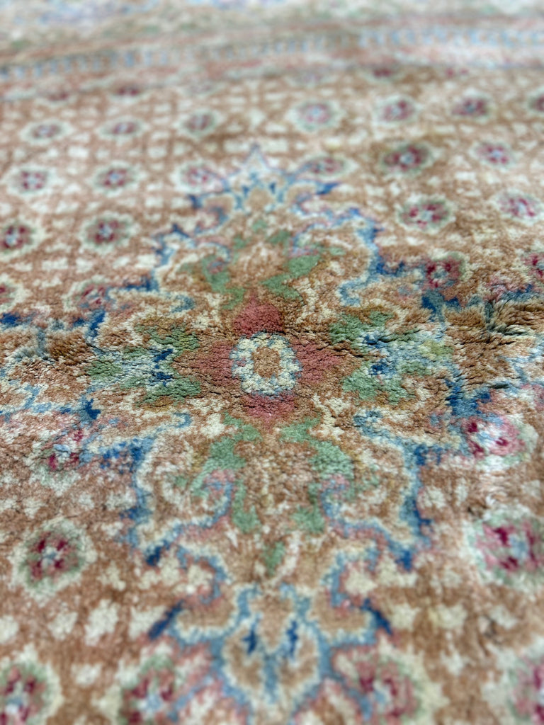 9.8 x 17.3 Sage Green Signed Persian Kerman Rug 22042