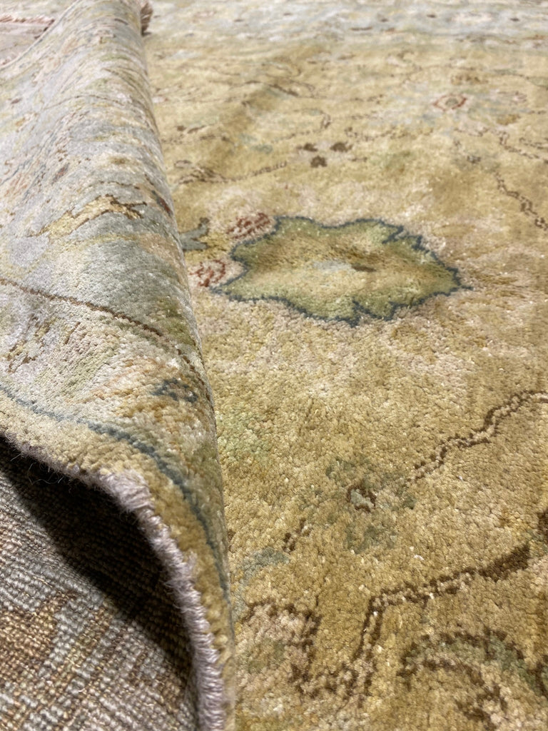 5.4 x 8.3 Quality Handmade Agra rug GREEN #PIX-17991